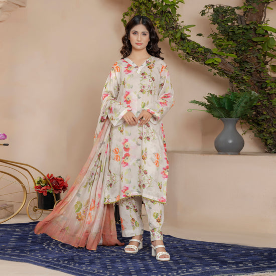 Blush Garden 3-Piece Suit Stitched