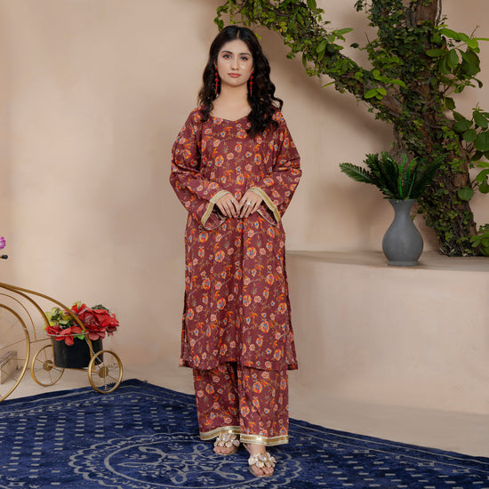 Maroon Whispers 2-Piece Suit Stitched