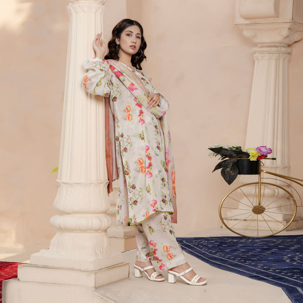 Blush Garden 3-Piece Suit Stitched