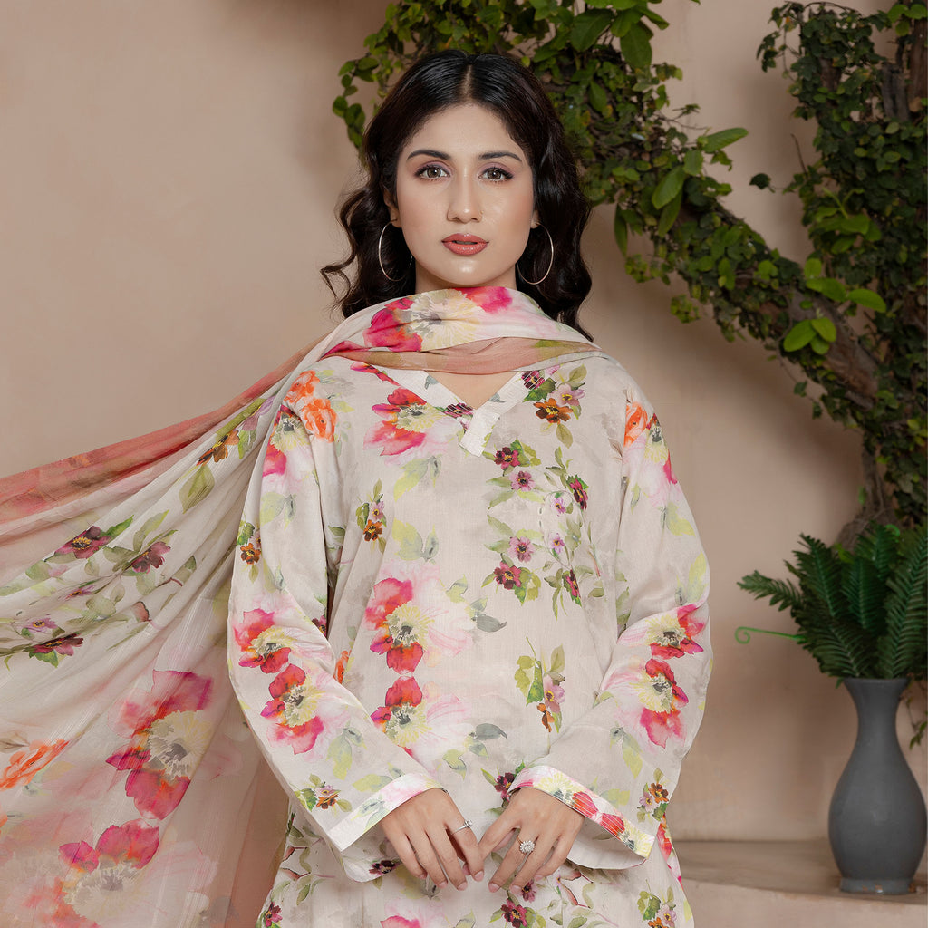 Blush Garden 3-Piece Suit Stitched