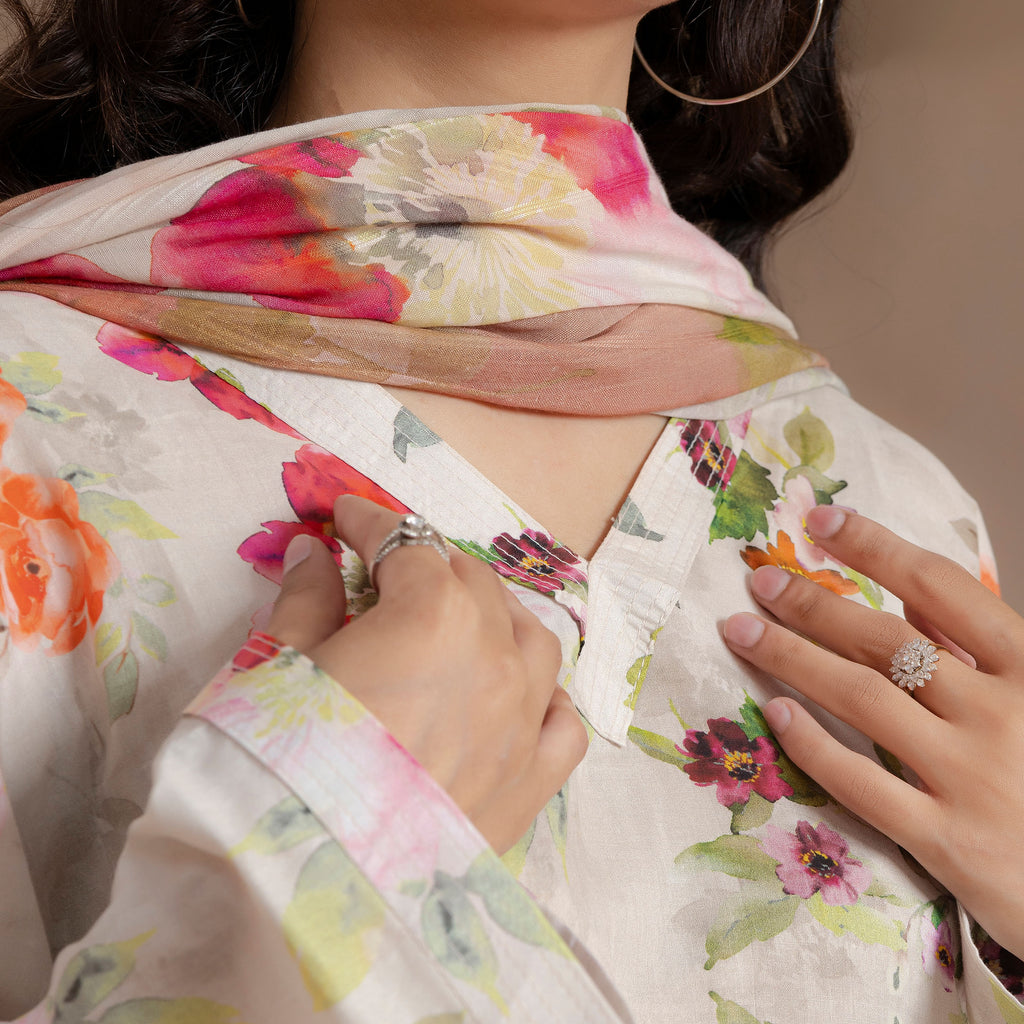 Blush Garden 3-Piece Suit Stitched