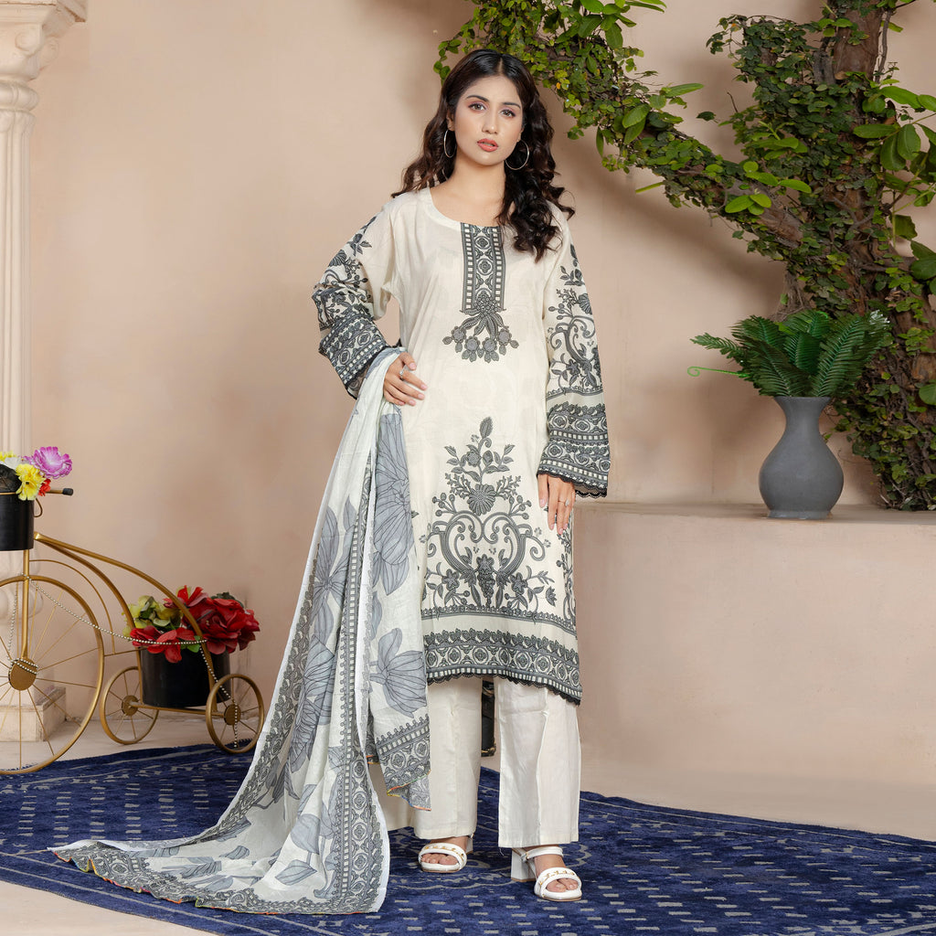 Ivory Grace 3-Piece Suit Stitched