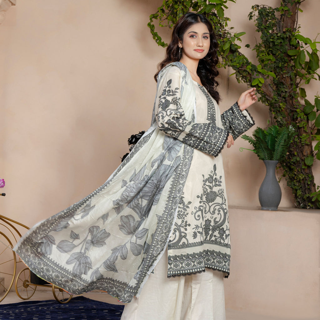 Ivory Grace 3-Piece Suit Stitched