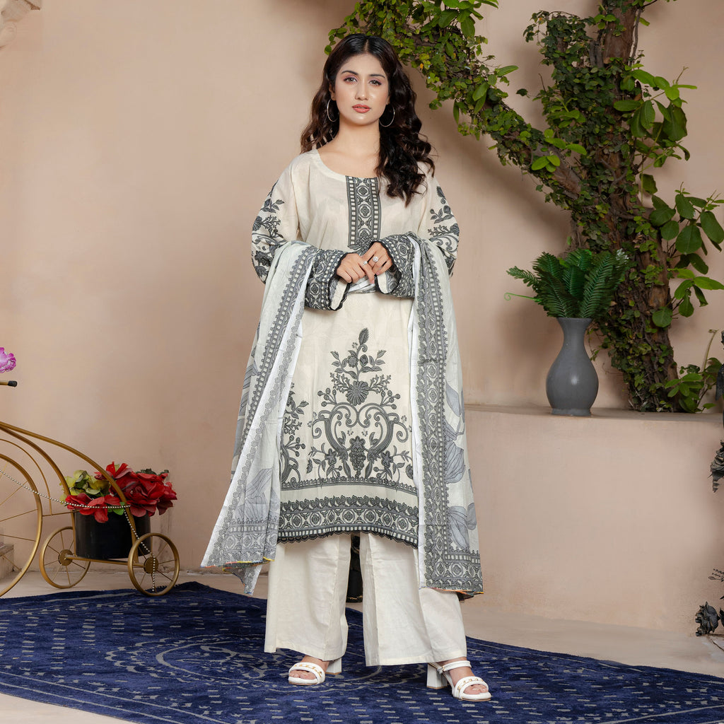 Ivory Grace 3-Piece Suit Stitched