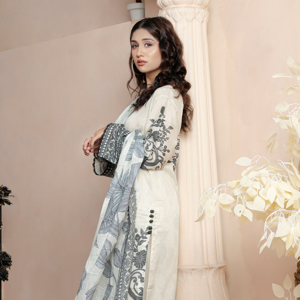 Ivory Grace 3-Piece Suit Stitched