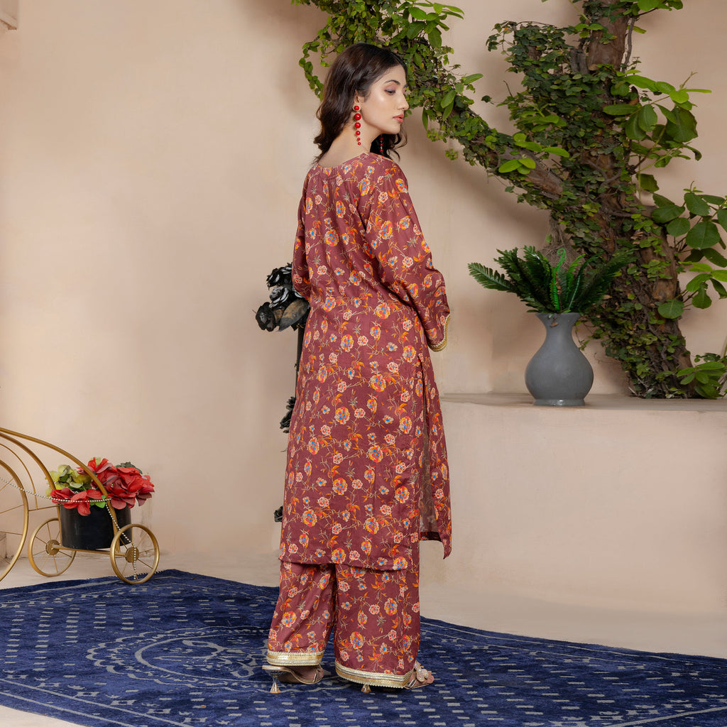 Maroon Whispers 2-Piece Suit Stitched