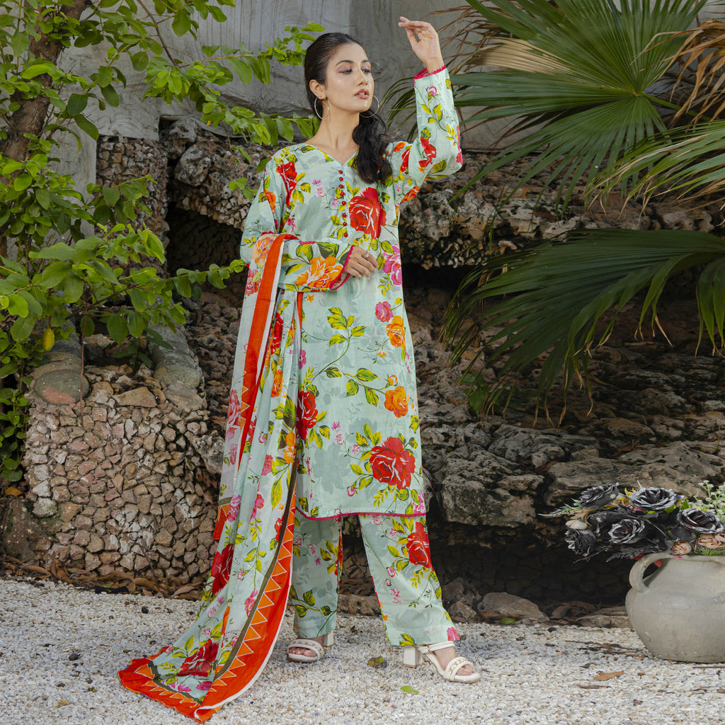 Garden Grace 3-Piece Suit Stitched