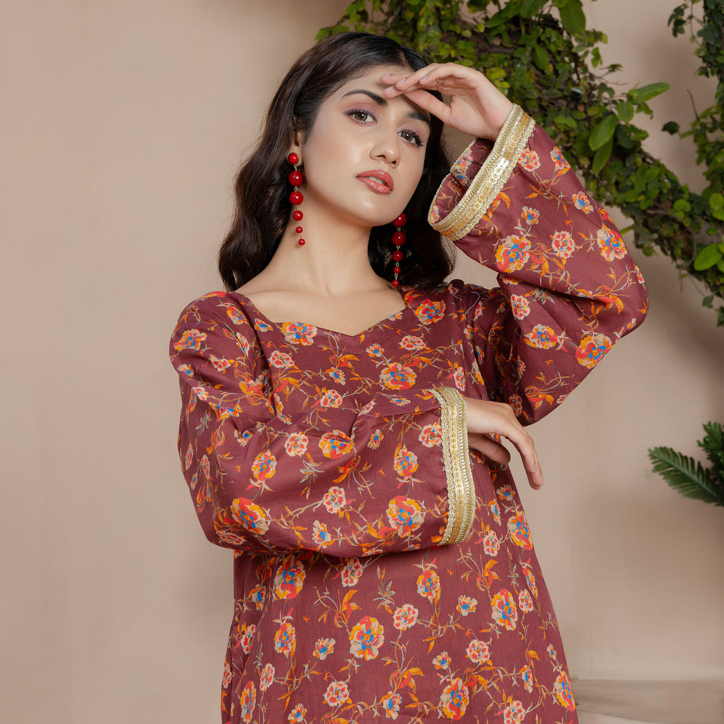 Maroon Whispers 2-Piece Suit Stitched
