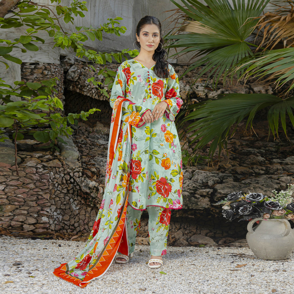 Garden Grace 3-Piece Suit Stitched